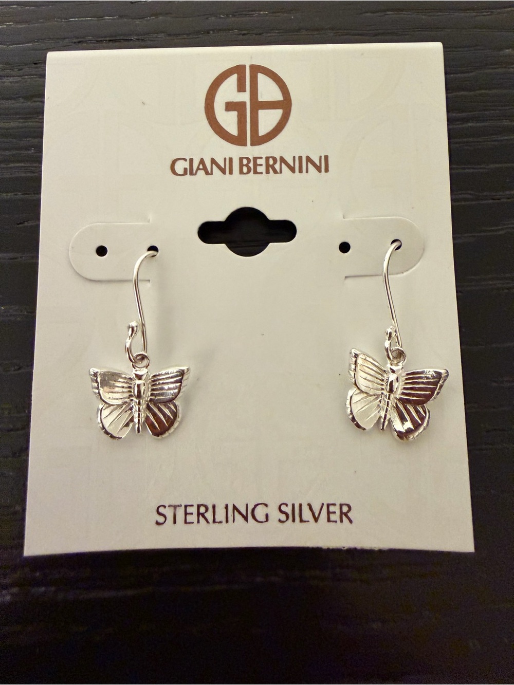 Giani Bernini Sterling Silver Butterfly Drop Earrings - Silver